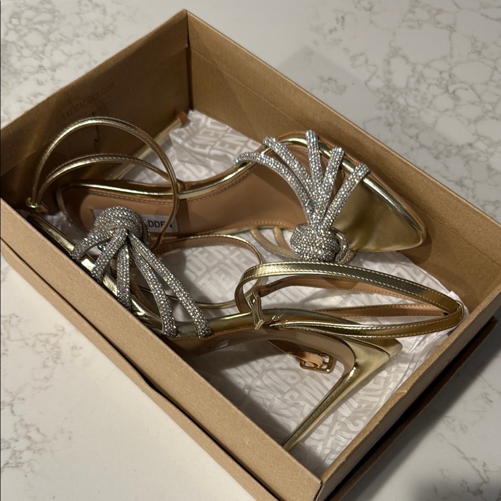 Steve Madden Gold and Silver Heels
